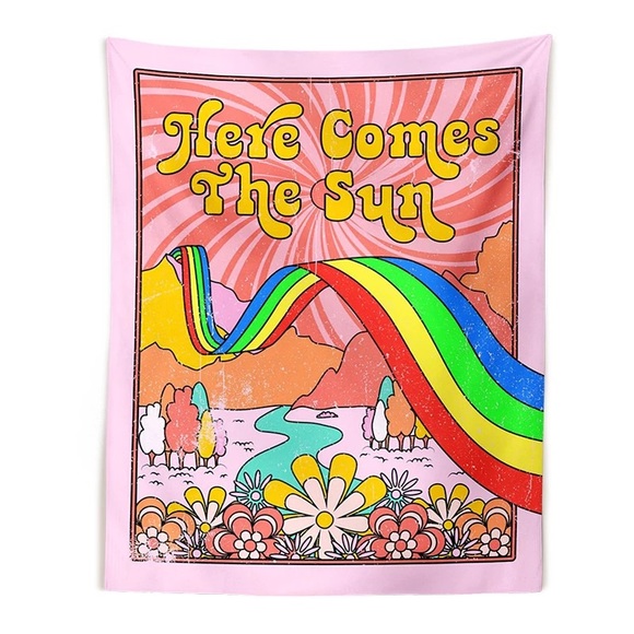 Y2K Aesthetic ‘Here Comes The Sun’ Tapestry Wall Decor - Picture 6 of 8